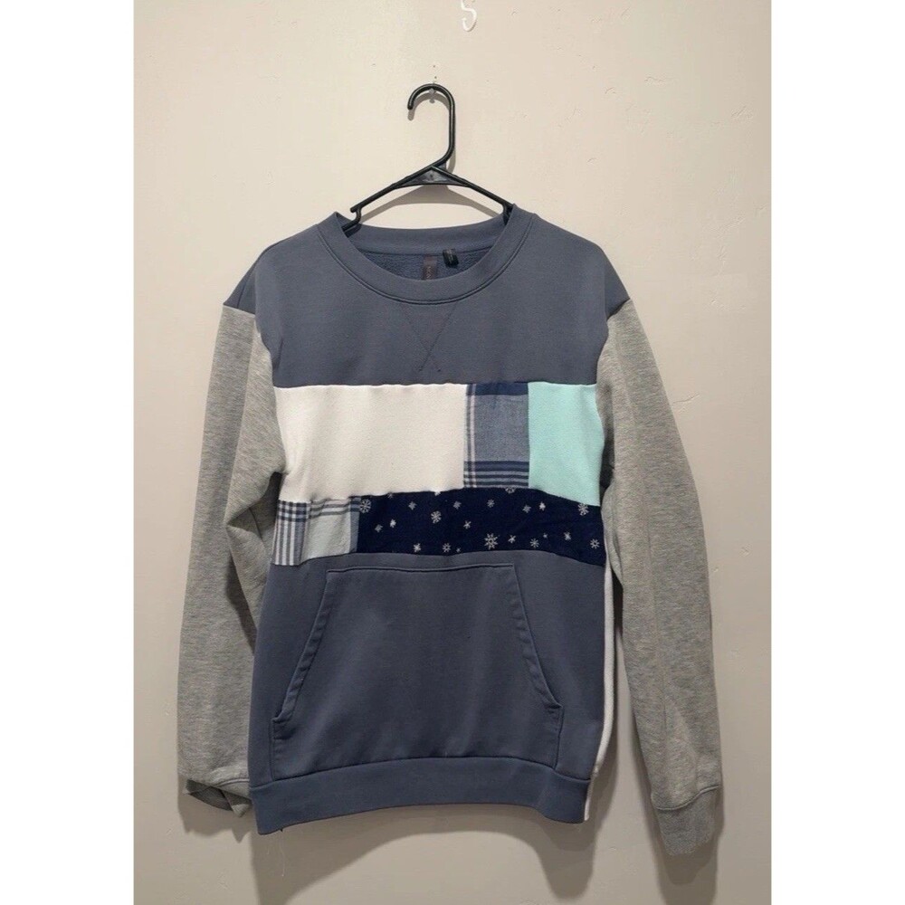 Patchwork Upcycle Reworked Oversize Winter Snowflake Sweater XS/S